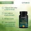 Ambrosial Ashwagandha Capsules 500 мг на капсулу | Высокоэффективный порошок корня ашваганды | Травяная добавка с поддержкой иммунитета (Пакет из 1)