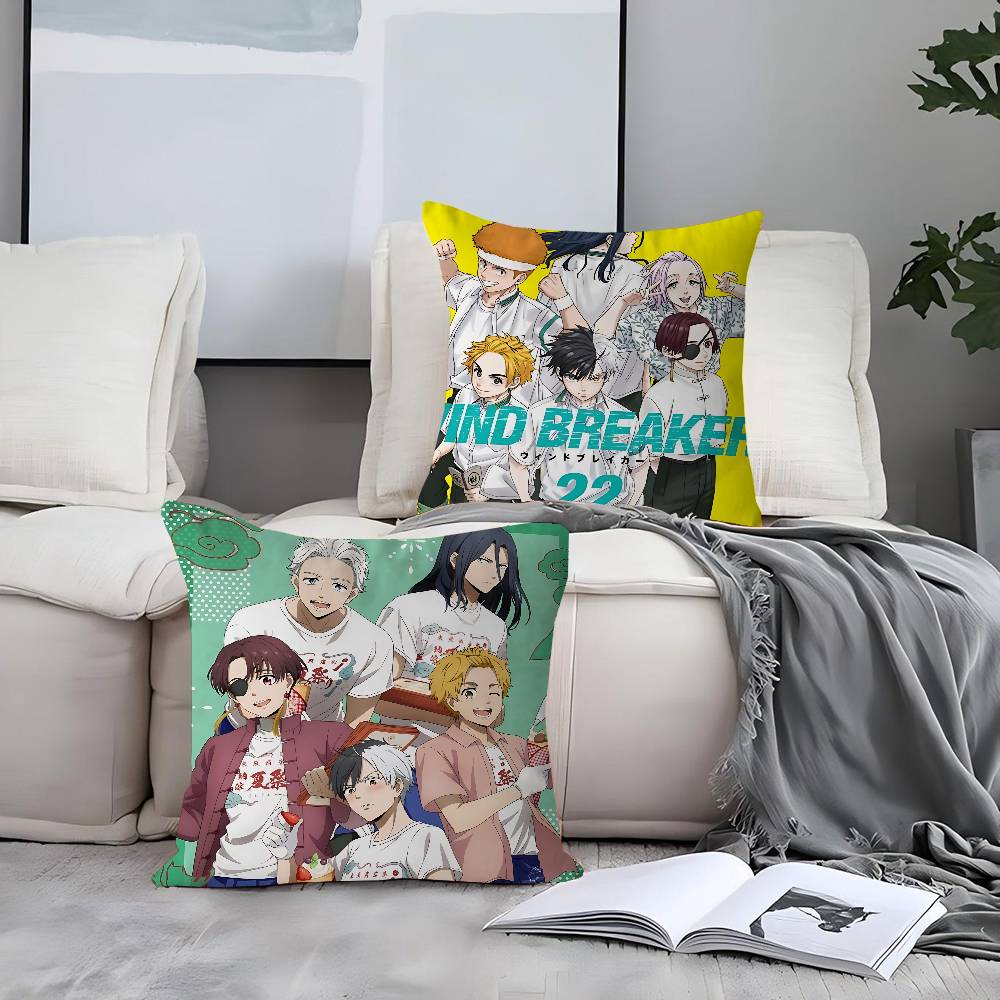 WIND Anime BREAKER Office Cushion Pillowcase Car Cushion Cover45X45CM Lumbar Pillowcase Sofa Pillowcover