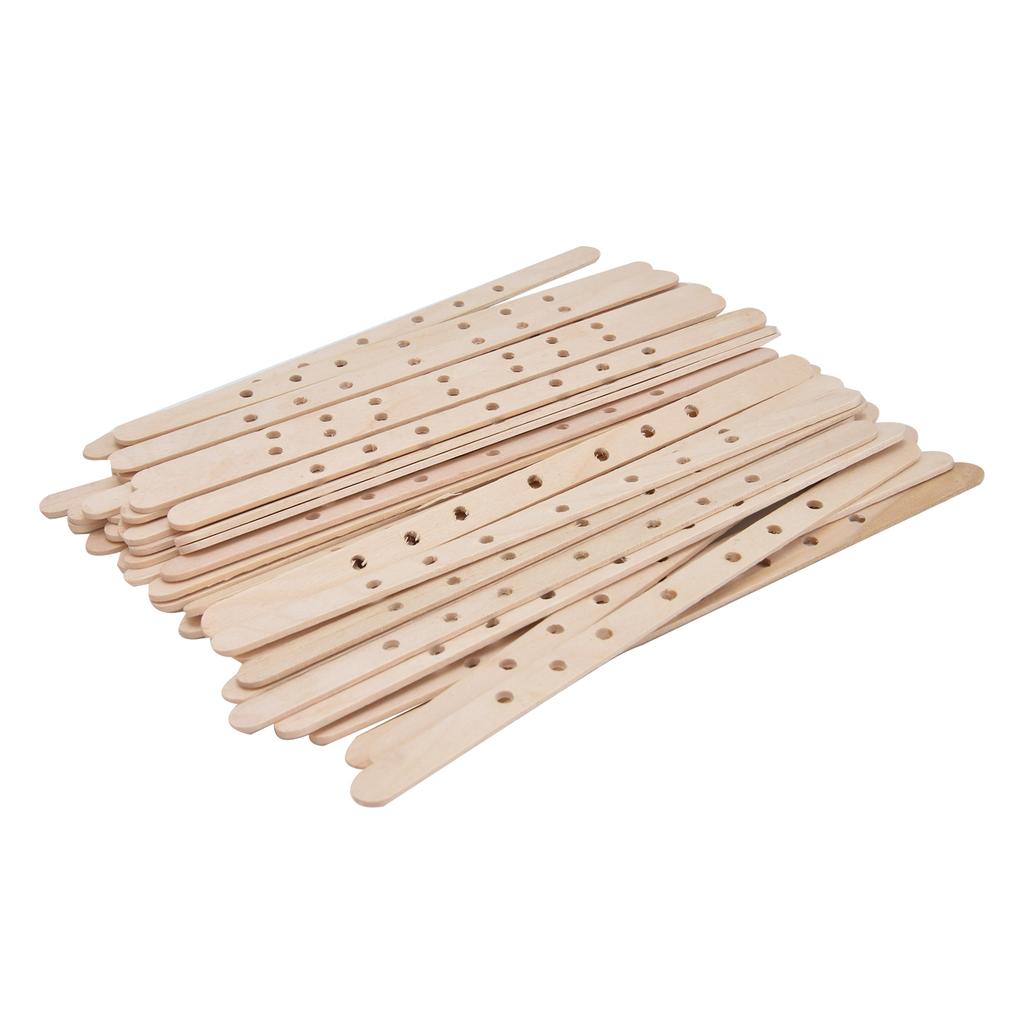 50Pcs Candle Wick Holder Birch Easy Use Reusable Wooden Wax Core Holder for Making Candles180x10mm