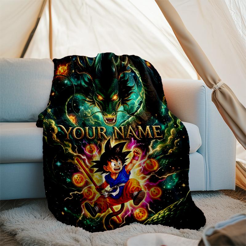 Custom Name Dragon energy power. Flannel Fleece Blanket Cozy Warm Throw Blanket For Couch Bed Travel All Season Use