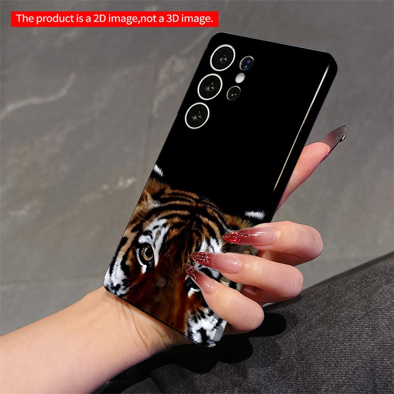 2DFlat Samsung phone case Tiger Eyes Gaze Phone Case Applicable to Galaxy S23 S24 S25ULTRA S26 A12 A14 A15 A16 A54 A55