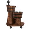 vidaXL Gartenbrunnen mit Rollen und Pumpe 55x55x80 cm Massivholz Tanne