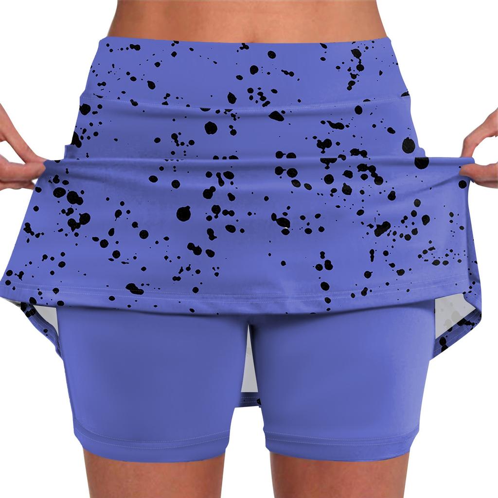 Женская юбка, эластичные брюки-кюлоты для йоги для женщин, спортивные шорты с принтом, легкие узкие однотонные бегуны с высокой талией