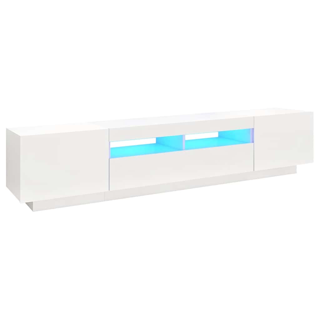TV Cabinet with LED Lights White 200 x 35 x 40 cm