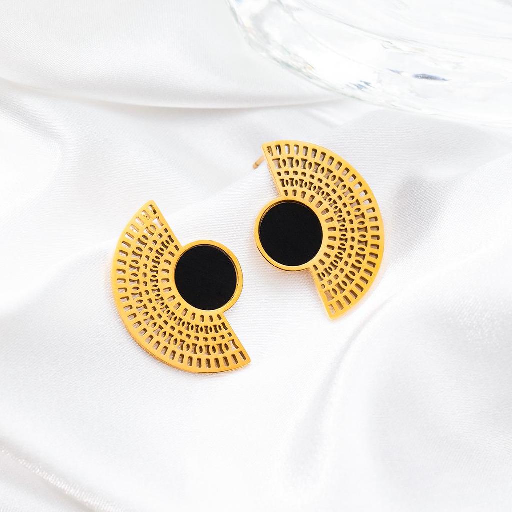 Комплект женских украшений из нержавеющей стали: Не тускнеющее ожерелье, серьги и кольцо - Модные аксессуары