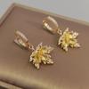 Желтые серьги-подвески с кленовым листом для женщин, новинка 2023 года, модные ювелирные аксессуары для свадебных и помолвочных вечеринок