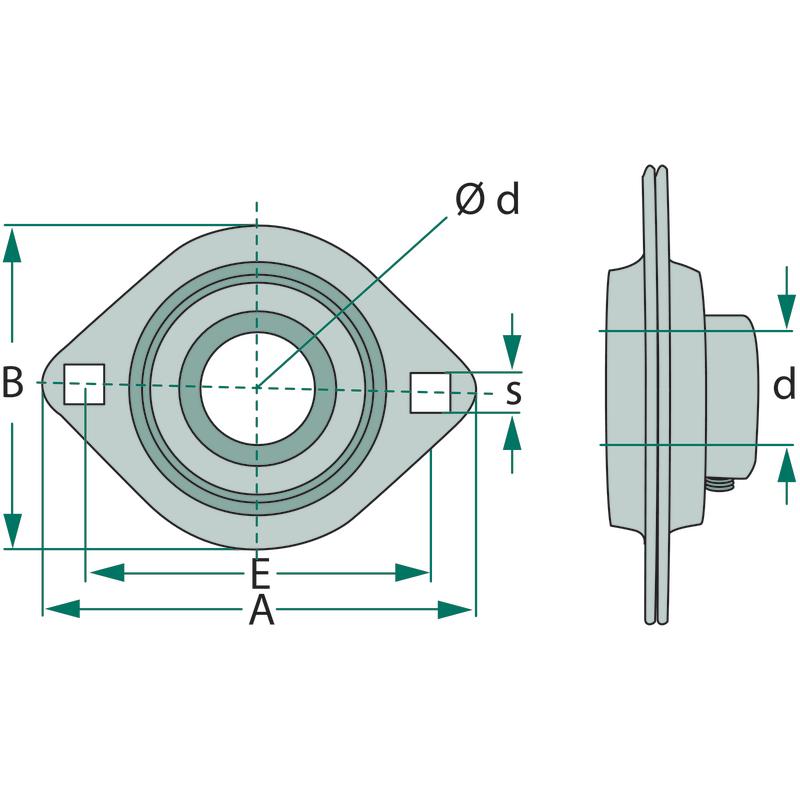 Flange bearing Ø GRANITE