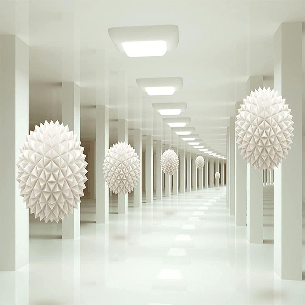 Абстрактное искусство, космические обои с белым шаром, 3D фотообои, роскошные белые фотообои в современном европейском стиле для гостиной и спальни