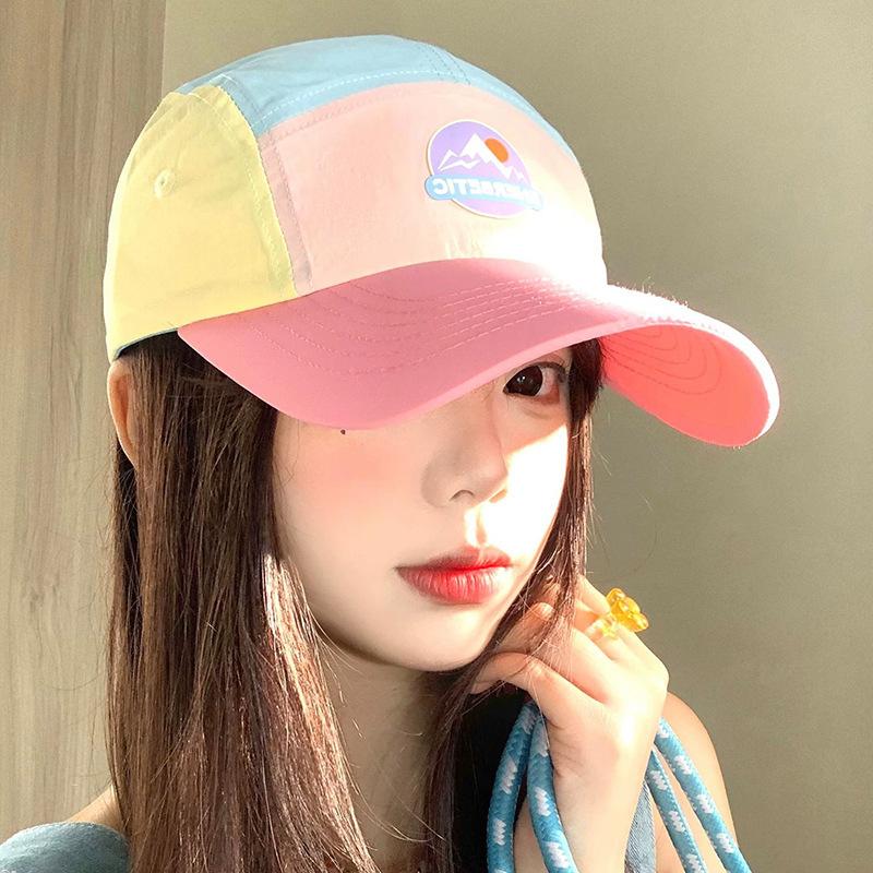 Dopamine color matching quick-drying baseball cap spring and summer thin breathable wide-brimmed cap outdoor casual visor female