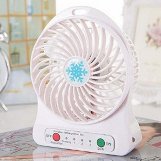 Rechargeable USB Snowflake Fan with Night Light - Portable Mini Handheld or Desktop Use