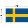 Sweden Flag 2x3 FT, Swedish National Flags with 2 Brass Grommets,Sturdy Double Stitched and Premium Polyester. (2x3)