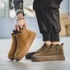 Men's Chelsea Suede Slip-On Ankle Boots, Retro British Style, Winter Velvet, Versatile Mid-Top Martin Design