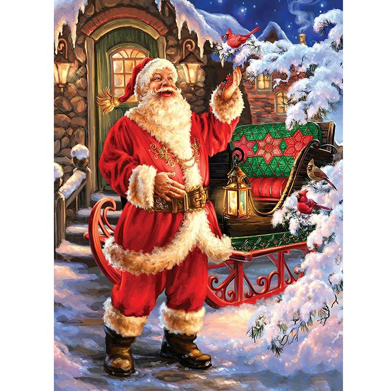 DIY Санта-Клаус 5D алмазная живопись полная круглая дрель мультфильм Алмазная вышивка крестиком мозаика настенная живопись подарок домашний декор
