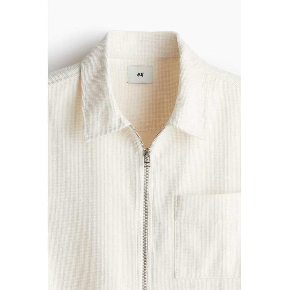 HM Corduroy oversHirt Regular Fit белый