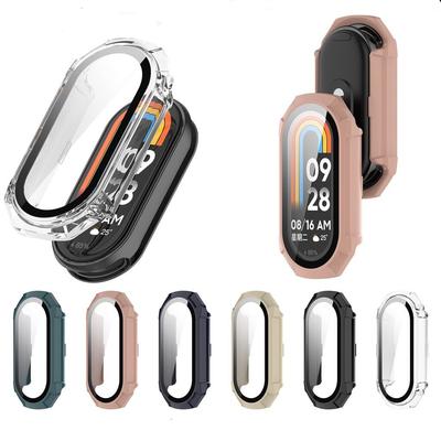 Стекло + защитный чехол для Xiaomi Band 8, универсальный бампер