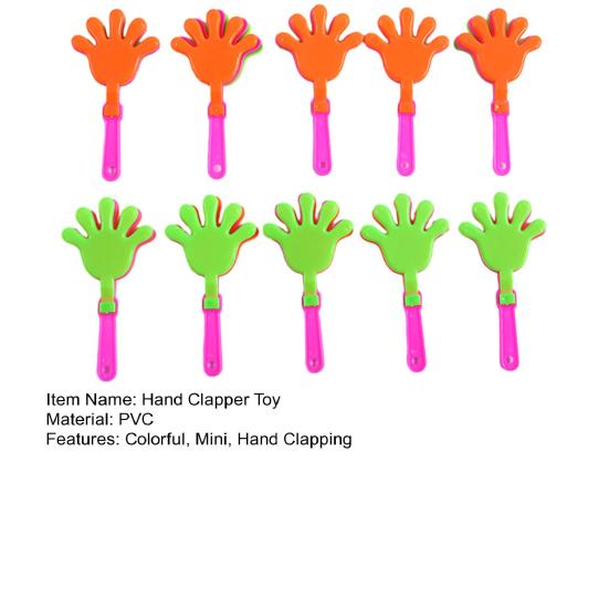 10Pcs Mini Plastic Hand Clapper Toy Pocket Colorful Hand Clapper for Kids & Adults Clapping Hands Party