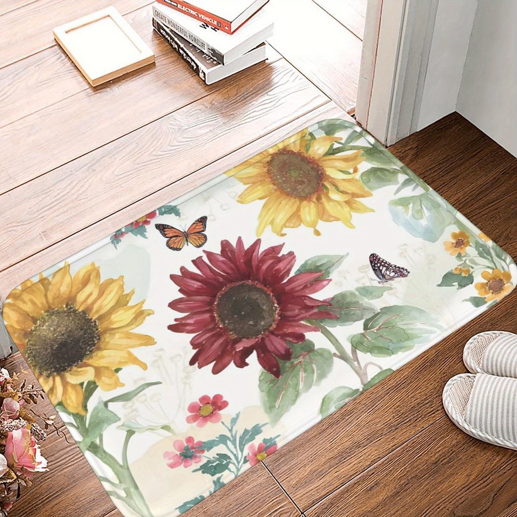 1PC Vintage Motorcycle Rider Kitchen Rug Non-Slip Door Mat Pop design Bathroom Rug Bath Mat Carpet for Home Sink Laundry Decor