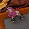 Creative Cute Poodle Dog Shape Brooch Sparkling Rhinestone Coat Lapel Pin Dress Shawl Scarf Hat Animal Badge Jewelry Gift