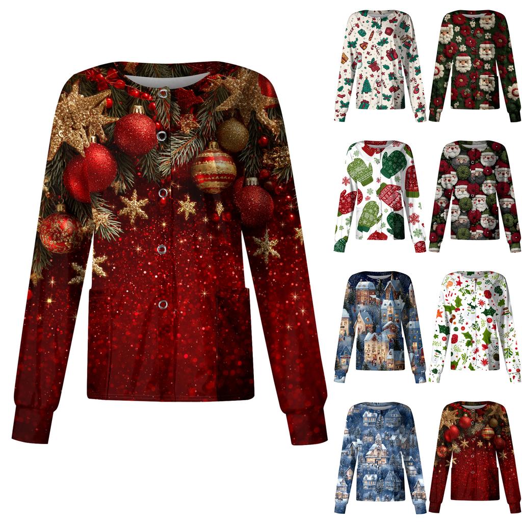 Women's Casual Long Sleeve Single Breasted Printed Dry-nurse Top