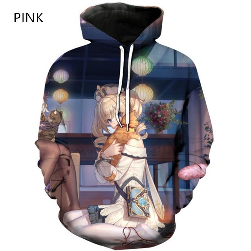 Новая модная женская/мужская толстовка с капюшоном для пар Genshin Impact с принтом, повседневные спортивные толстовки