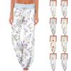 Women's Casual Sports Pants Vintage Printed Pajama Pants With Pockets