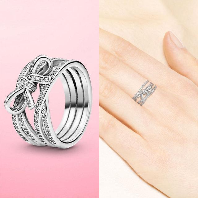 Кольца из стерлингового серебра 925 пробы Женские модные кольца