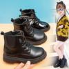 Детские зимние бархатные ботинки Мартин для девочек из лакированной кожи с крыльями, удобные хлопковые туфли, кожаные ботинки с низким верхом для мальчиков