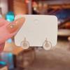 Korean S925 Silver Needle Mother-of-Pearl Circle Earrings - French Fairy Style