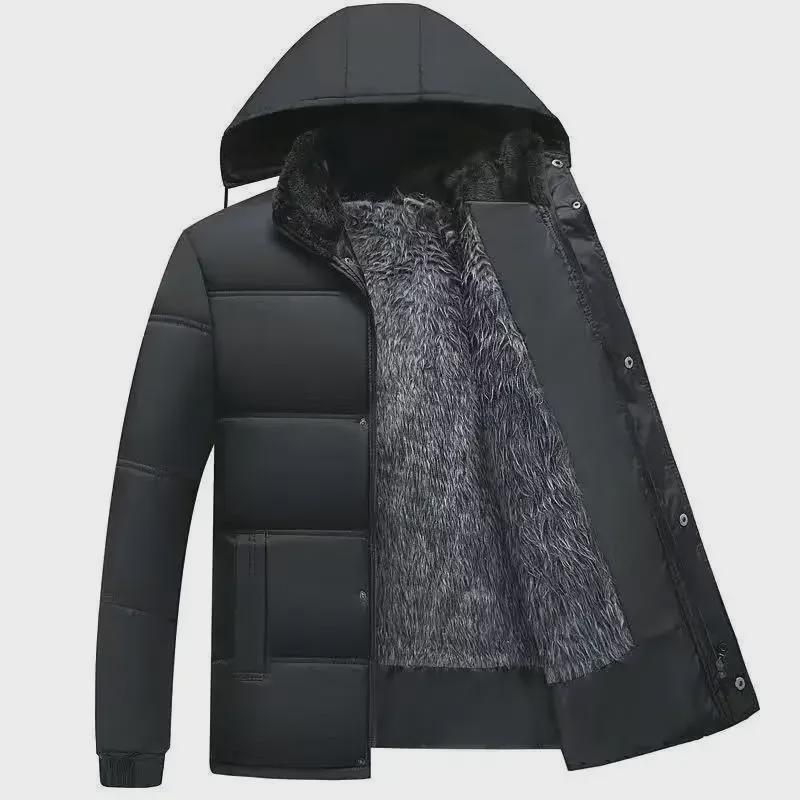 Мужские зимние куртки и пальто с хлопковой подкладкой — плюшевые, с утолщенным пухом для пап среднего и пожилого возраста.