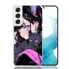 Anime Girls Cute Black Cat Phone Case For Samsung Galaxy S26 Ultra S23 S24 S25 Edge S20 FE S21 S22 Plus Soft Print Shell Cover F