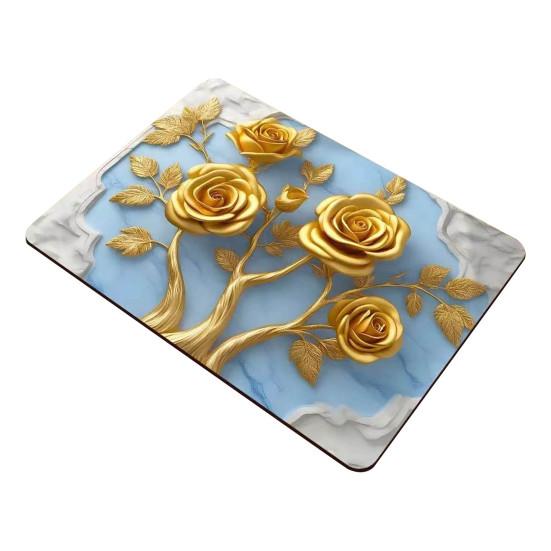 3D Floral Placemat Diatomaceous Earth Absorbent Flower Placemat Non-slip Decorative Heat Insulation Mat for Dining Table Home Decor