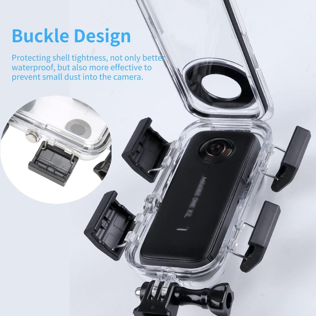 Underwater Housing for ONE Transparent Diving Case Waterproof Depth Camera Case for Diving Snorkeling Swimming X2, 40m/131ft