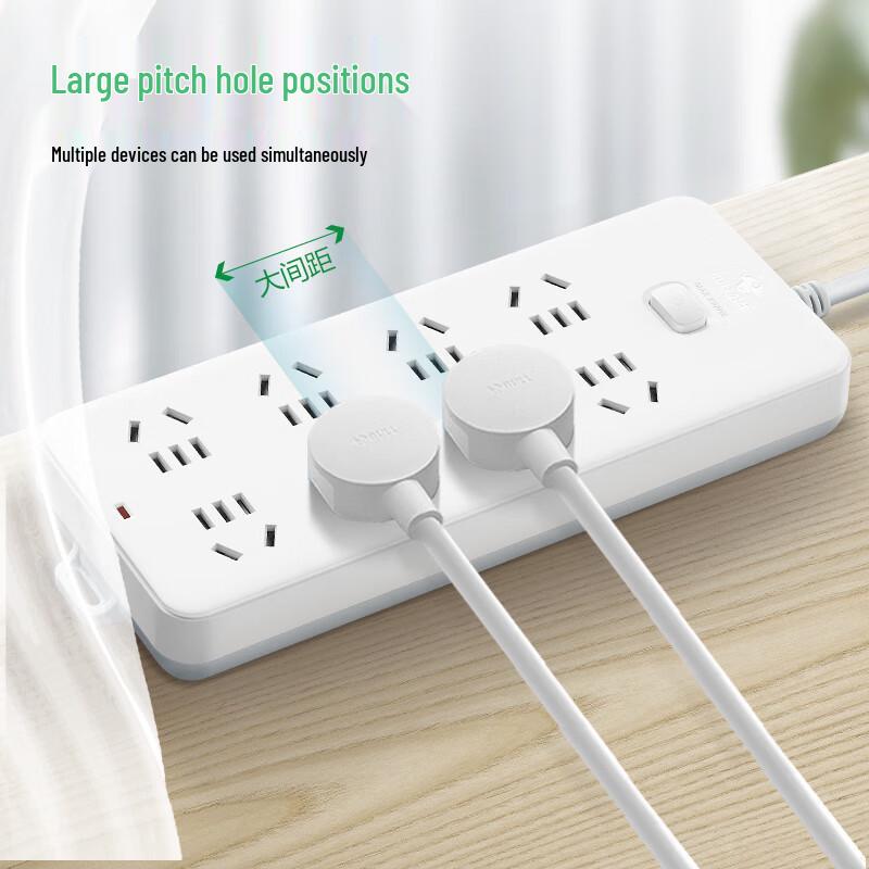 BULL 8-Outlet Overload Protection Power Strip with Master Switch CN plug (adapter included)
