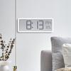 LED Digital Alarm Clock Rechargeable Desk Clock Wall Clock with Date Temperature Humidity,12/24H