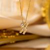Elegant Full Zircon Copper Necklace Women Simple Exquisite Collarbone Chain Luxury Micro Inlaid Jewelry Gift