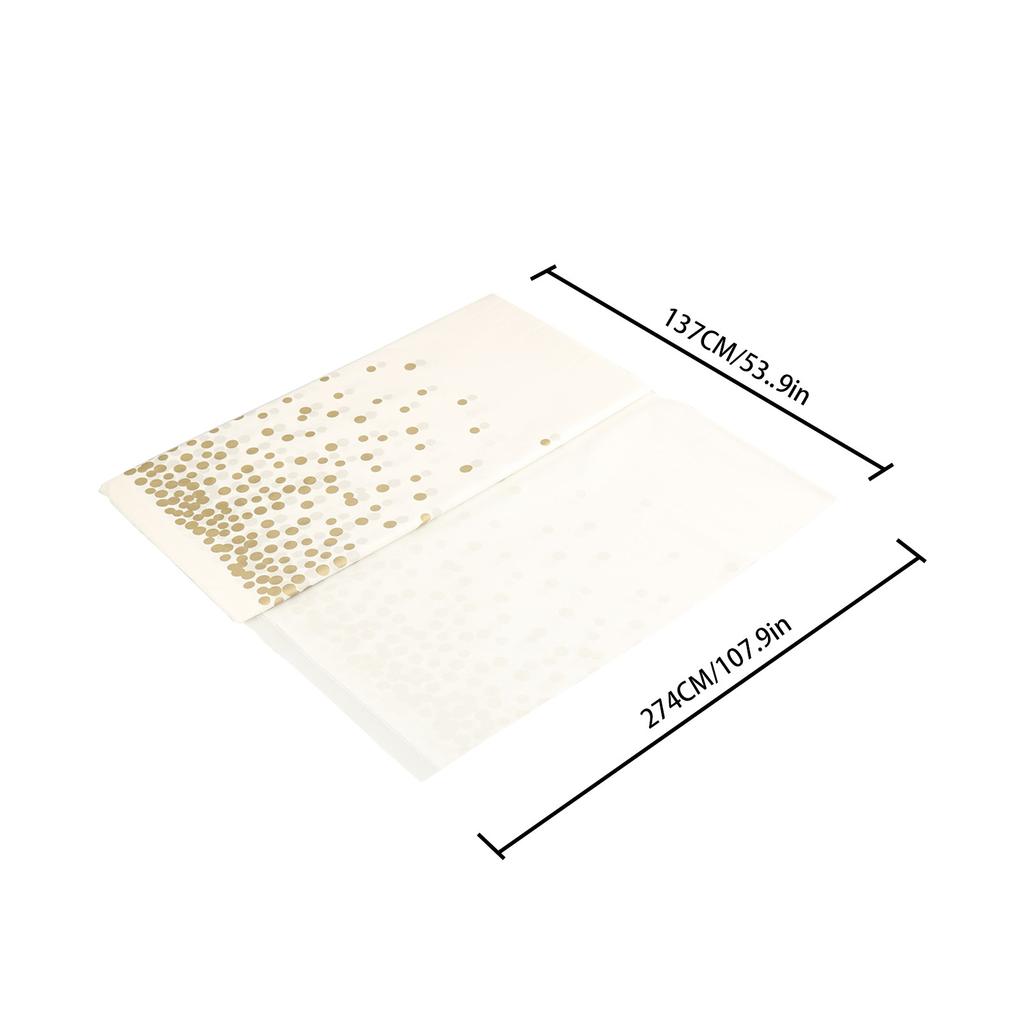 Plastic Disposable Tablecloth Rectangle Party Table Cover Gold Dot Waterproof Table Cloth for Wedding Birthday Party Decor