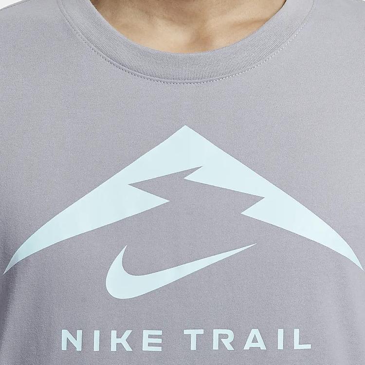 Nike Пуловер Dri-Fit с круглым вырезом, быстросохнущая футболка с длинным рукавом, мужские футболки, цементно-серый FN0828078