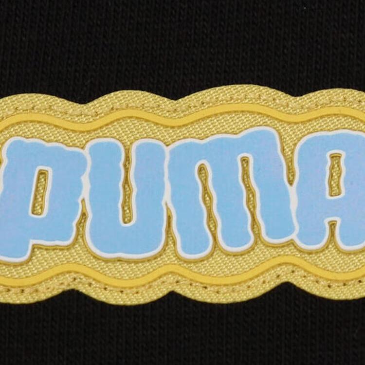 Puma Футболка мужская с графическим логотипом, свободного кроя, с круглым вырезом, с коротким рукавом, с цветными блоками, черная 632982-01