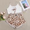Women Print Sets Wear Wear Home Sleep Set Camisole Tops+Pants