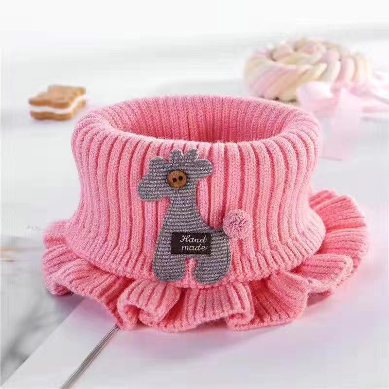 Children's Knit Scarf: Cute Deer Design, Warm, Windproof, Faux Wool Collar for Autumn and Winter