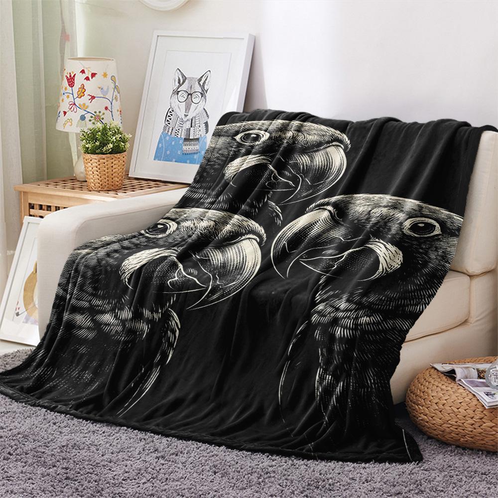 1PC Small animals gather Print FlAannel Blanket, High quality Comfortable for All Seasons, Home Decor, Warmth and Comfort