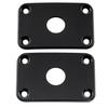 Musiclily Pro Rectangular Plastic Jack Plates for Electric Guitars, Black (Set of 2)