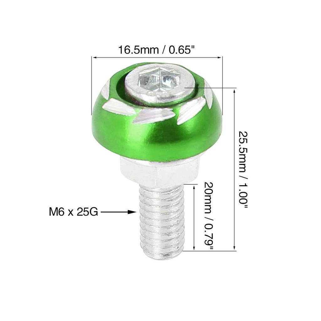 uxcell License Plate Bolts License Plate Screws Motorcycle License Plate Bolts Metal 6mm 10pcs Green