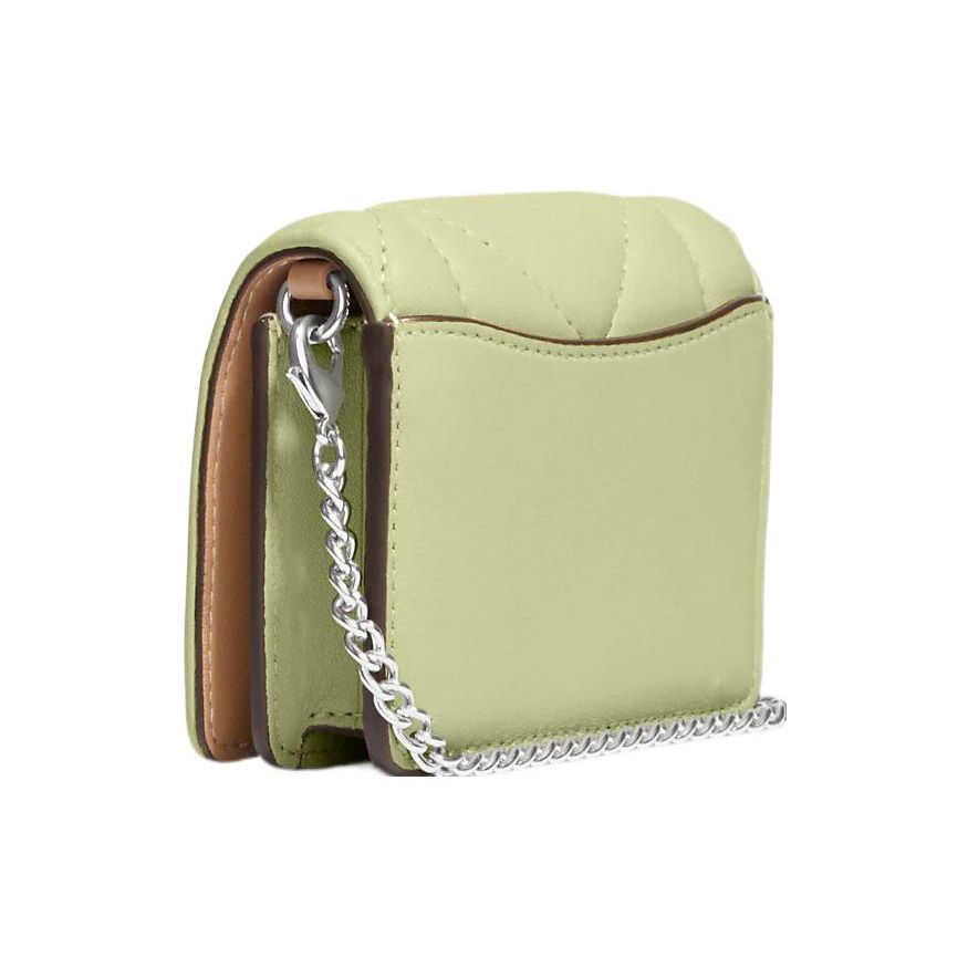 Coach 10 Однотонных Алмазная Стежка Клапан Кожаная Цепочка Наплечная Сумка Через Плечо Мини Сумка Женские Сумки Зеленый CJ528-SVM97