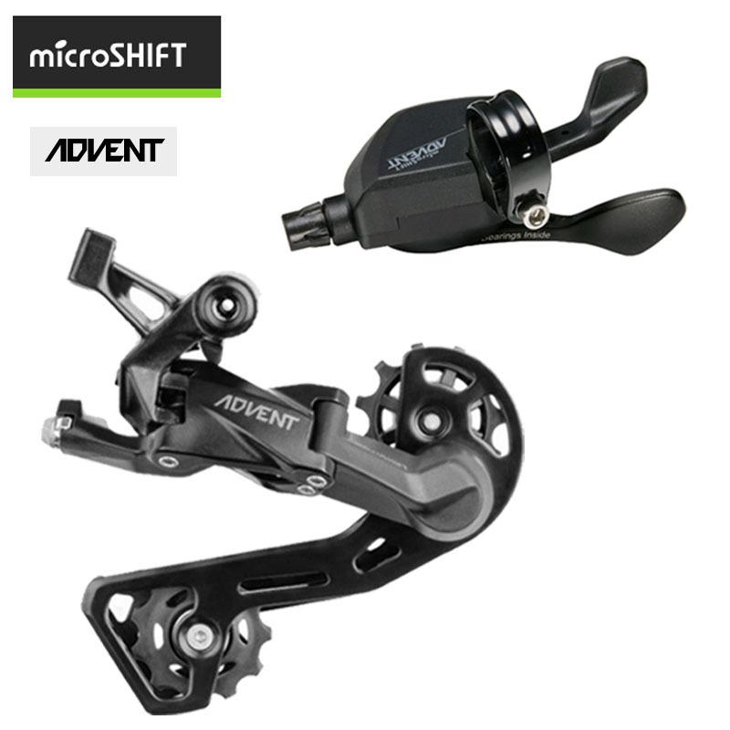 Комплект заднего переключателя Microshift Advent 1x9 для MTB: Задний переключатель, Манетка, Кассета 42T