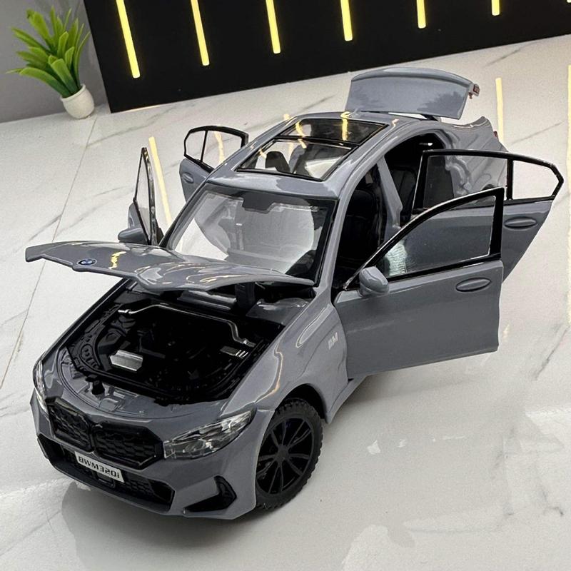 1/32 BMW 320i Coupe Alloy Car Model Diecasts Metal Vehicles Car Model Simulation Sound and Light Collection Childrens Toys Gifts