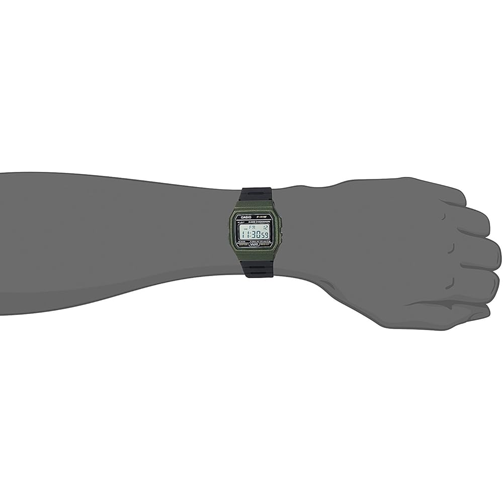 Унисекс-часы Casio F91WM-3A, хаки, легкий дизайн, водостойкие