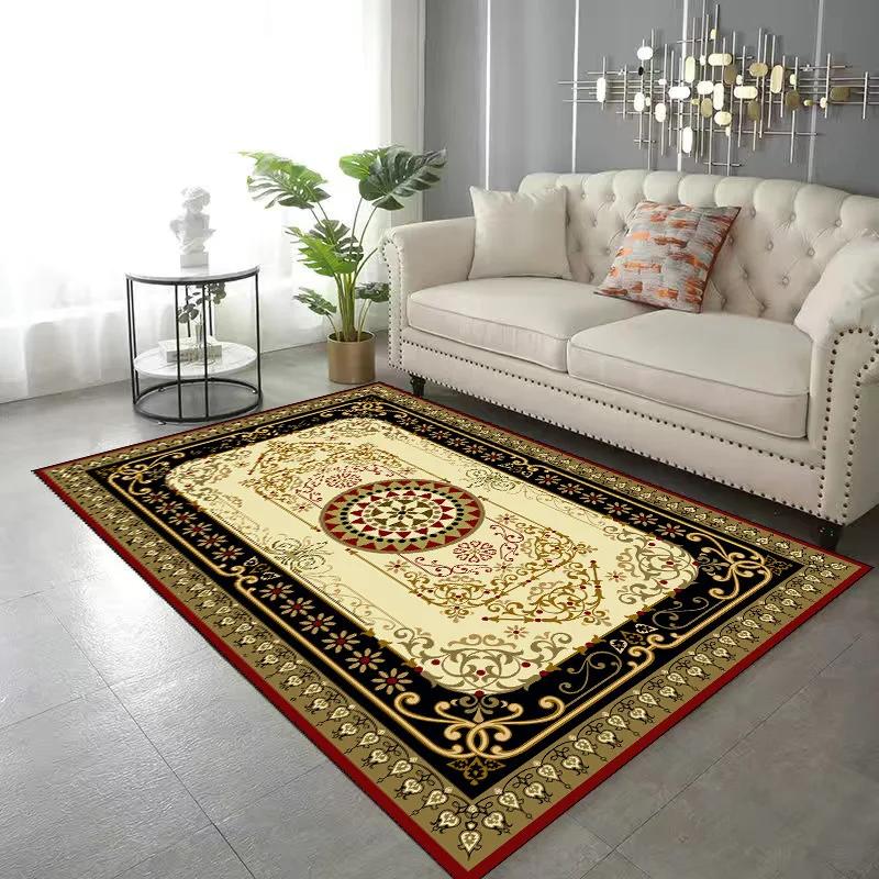 Кристаллический бархат Ковер в европейском стиле – Цветочный квадратный ковер для гостиной для спальни прикроватный, придверный коврик
