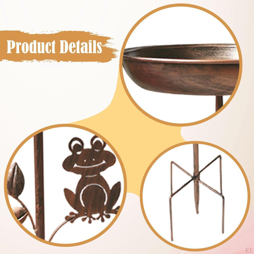 Кормушка для птиц Поилка Сверхпрочная Подарок Чаша для воды Кормушка с садовым колышком Винтажная для парка крыльца