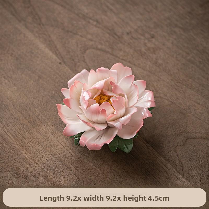 Имитация ручной лепки пион фарфоровый цветок керамический нитевидный благовонный держатель благовонная вставка чайная церемония настольный декоративный